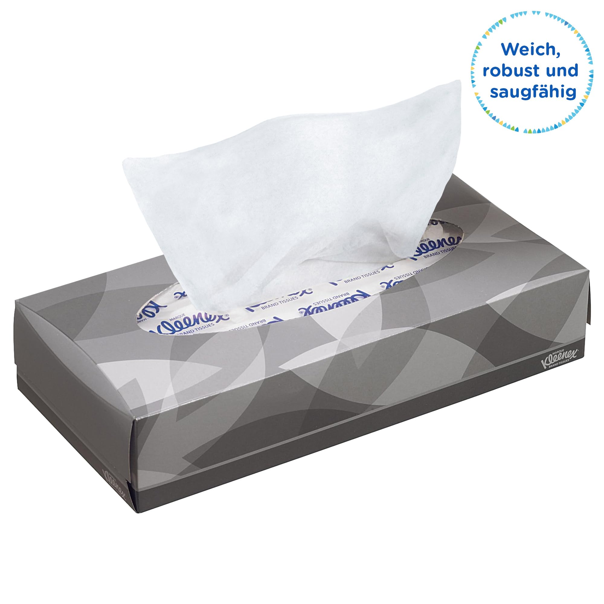 Kleenex Kosmetiktücher 8835, Box mit 2-lagigen weiße Kosmetiktüchern, aus FSC-zertifiziertem Papier, 21 flache Kosmetiktuchboxen x 100 Tücher (insges. 2.100)