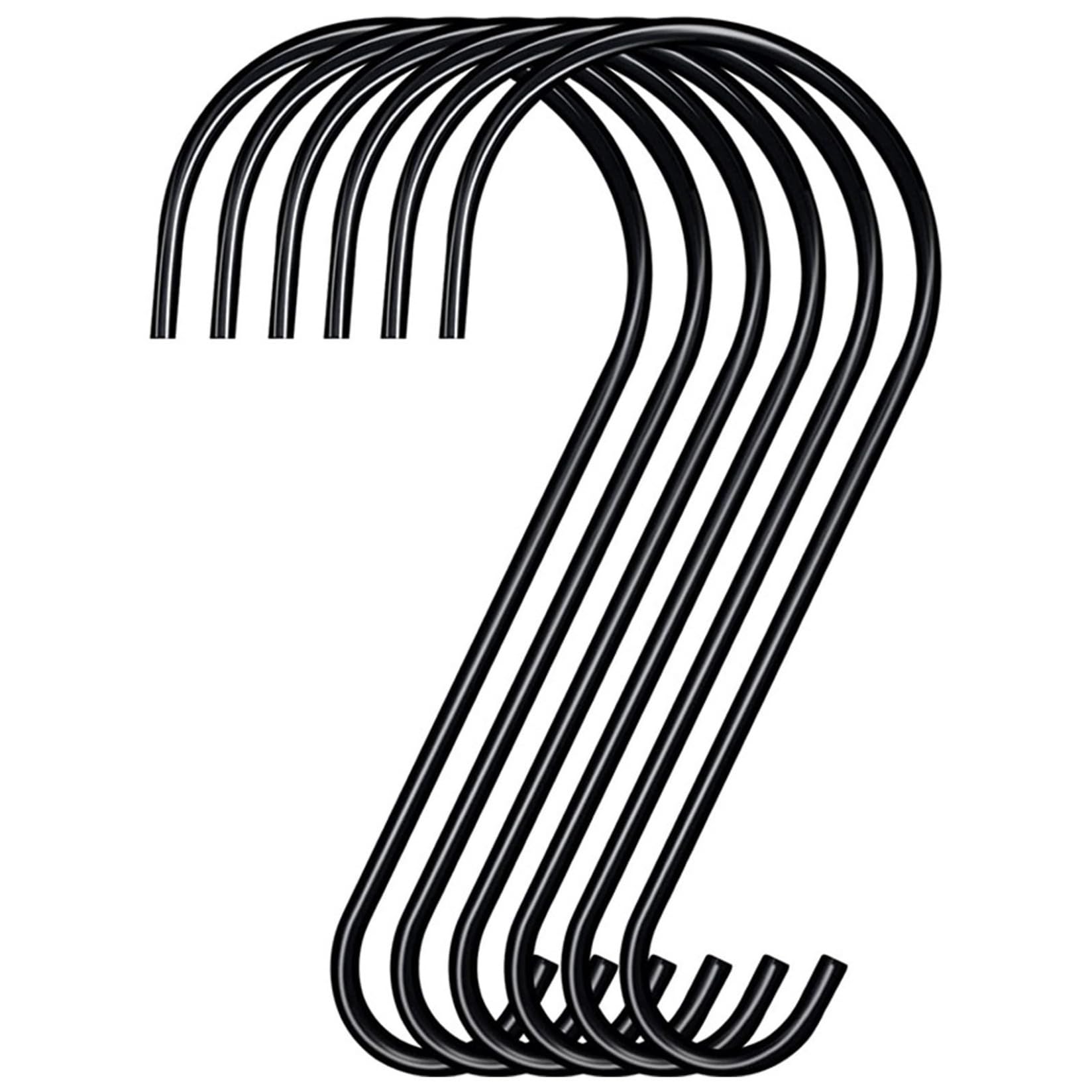 Wedhapy 6 PCS Bird Feeder Tree Hooks 12inch Heavy Duty Hanging Plant Hooks Rustproof Bird Feeder Hook Reversible Plant Hanger Hook for Tree Branch Lanterns WindChimes Outdoor Use Black