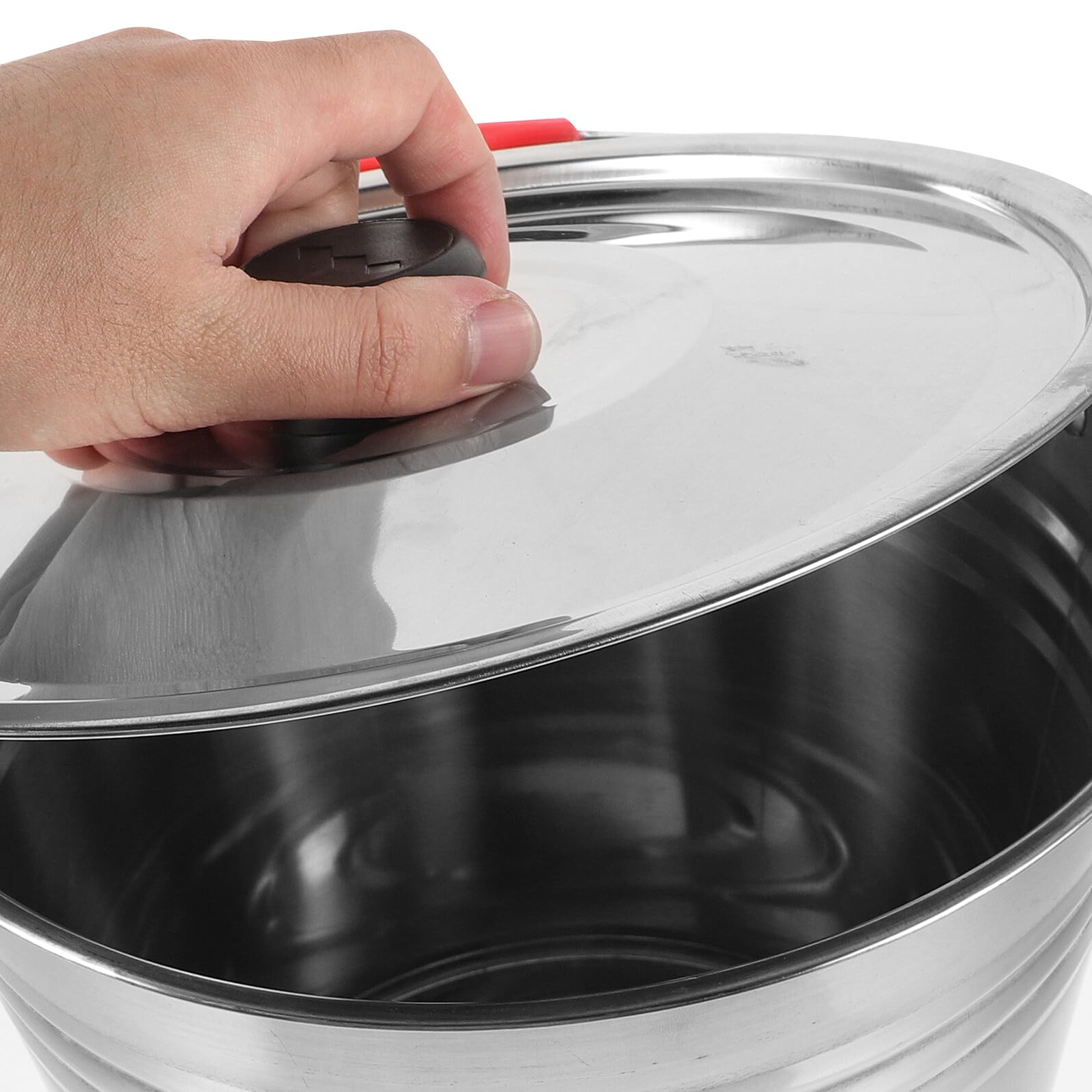 Edelstahl Handmülleimer mit Deckel 7l und Geruchsdichter Kübel Robuster Wassereimer für Küche und Haushalt in Silber