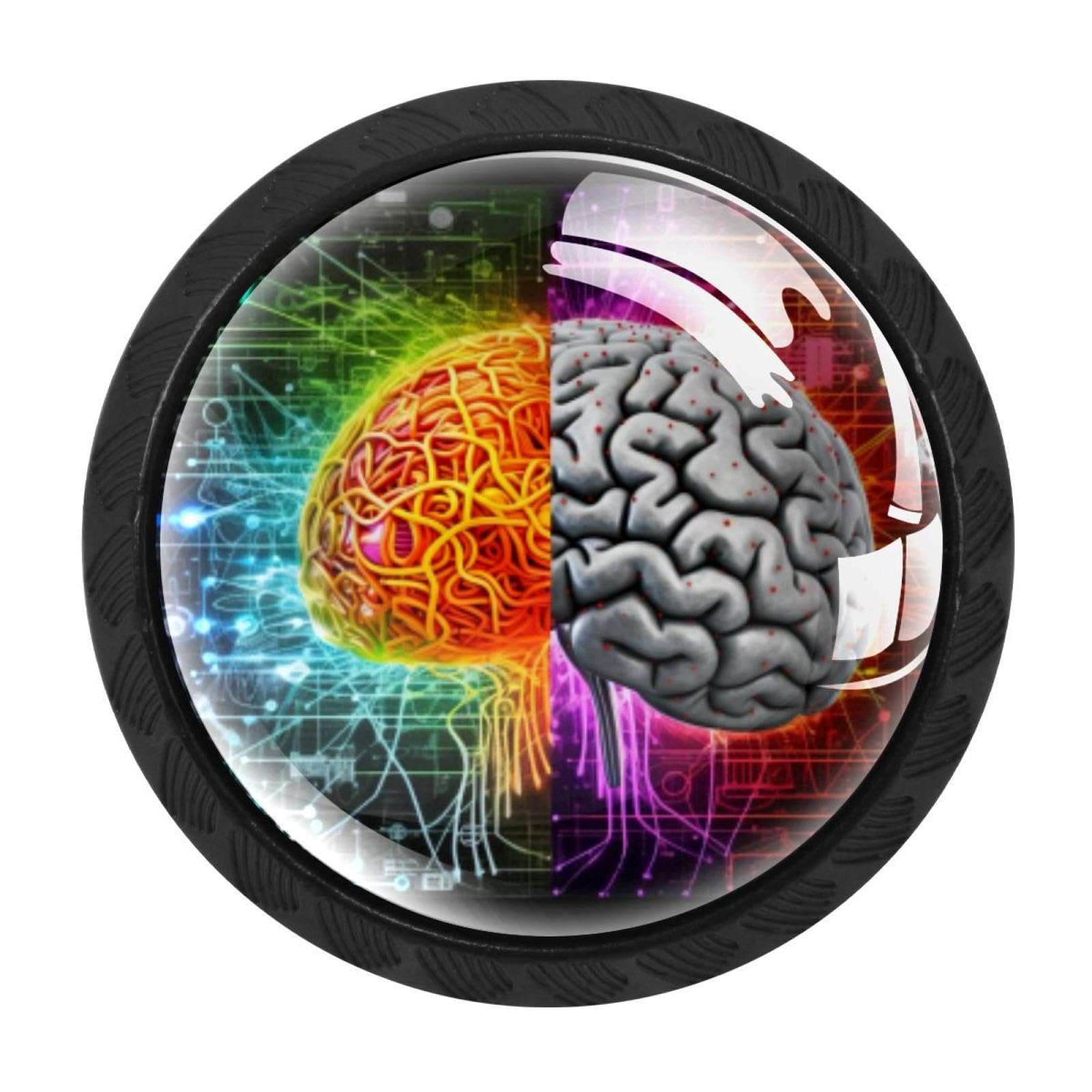 Chenzzzz Multicolored 05 4 Pcs Mathematical Engineering Brain Cabinet Knobs Crystal Drawer Pulls For Kitchen, Bathroom Cabinet, Dresser And Cupboard