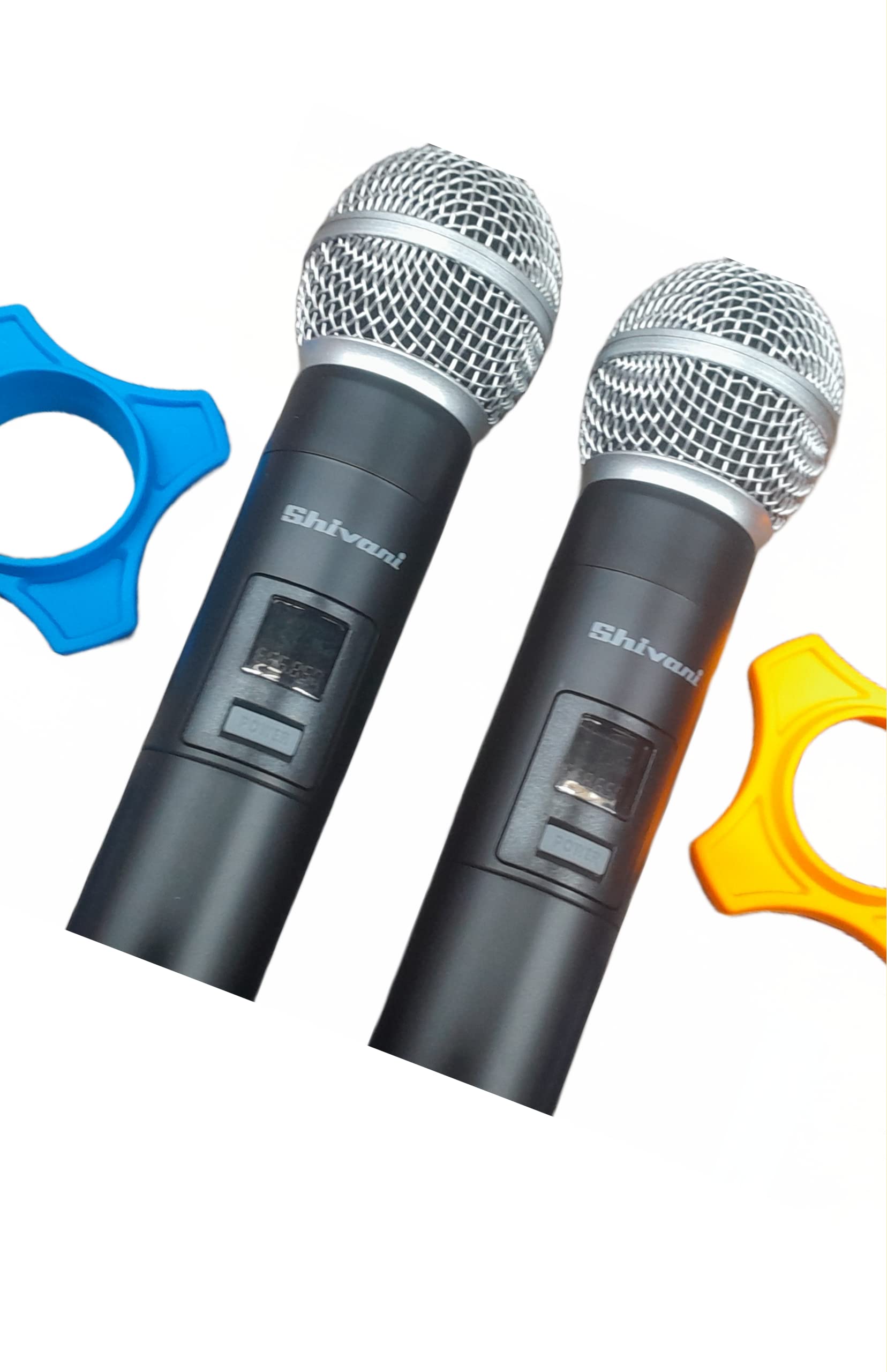 Blubuzz Wireless Mic, Dual Channel UHF Dynamic Microphone for