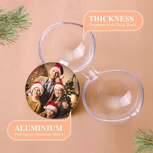 Miniatura 3 de Bemaystar Bolas de fotos personalizadas, adornos de Navidad personalizados, adornos de imagen de doble cara para árboles, decoración de Navidad, A1