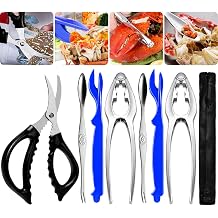 كسارات وأدوات الساق السلطعون - 7 قطعة أدوات المأكولات البحرية ترقية كسارات وكسارات الكركند من الفولاذ المقاوم للصدأ