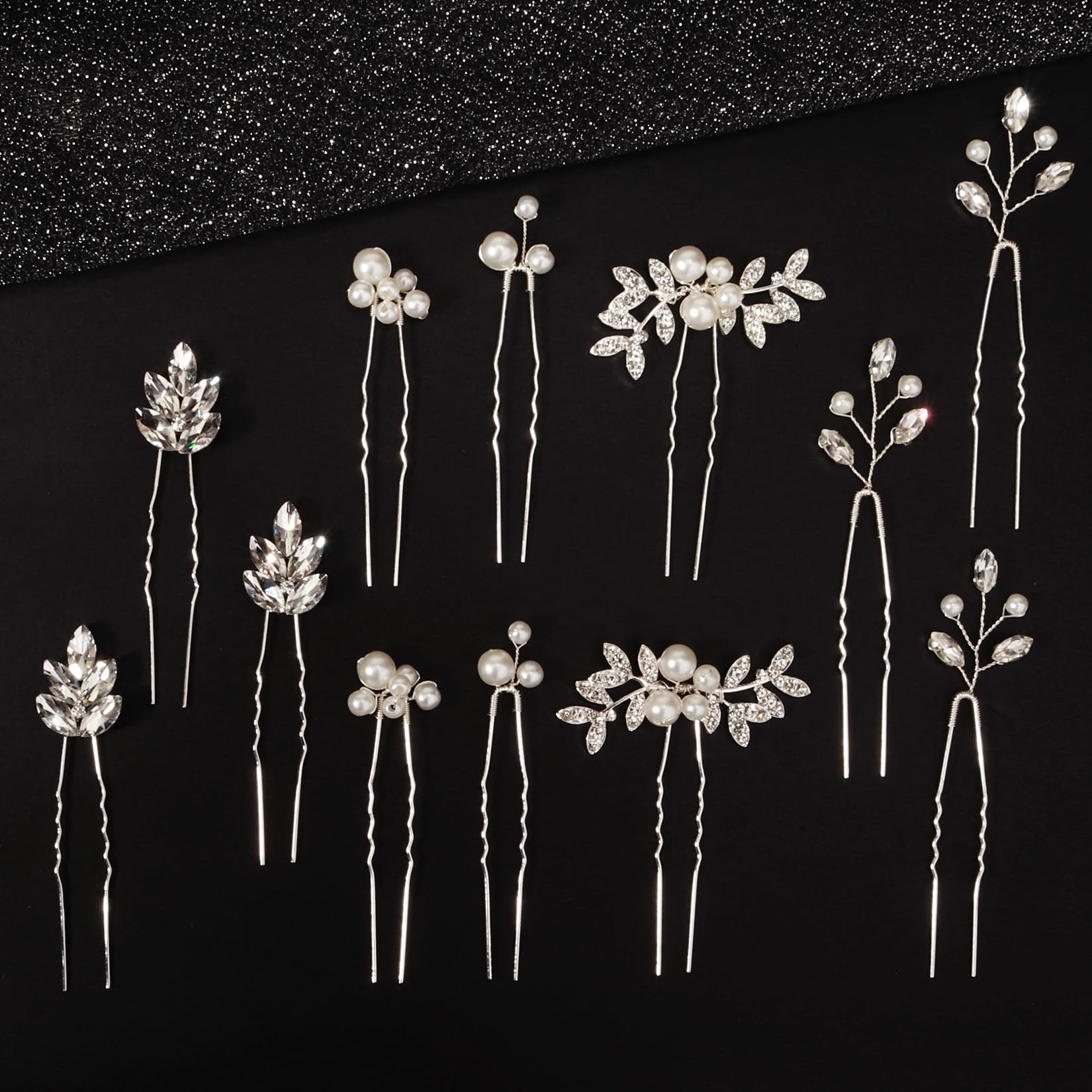 13 forcine per capelli da sposa con strass, accessorio per capelli da sposa per damigelle d'onore