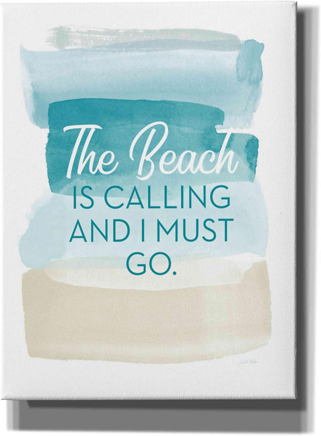 Epic Graffiti 'The Beach Is Calling' by Linda Woods, Canvas Wall Art, 12"x16"