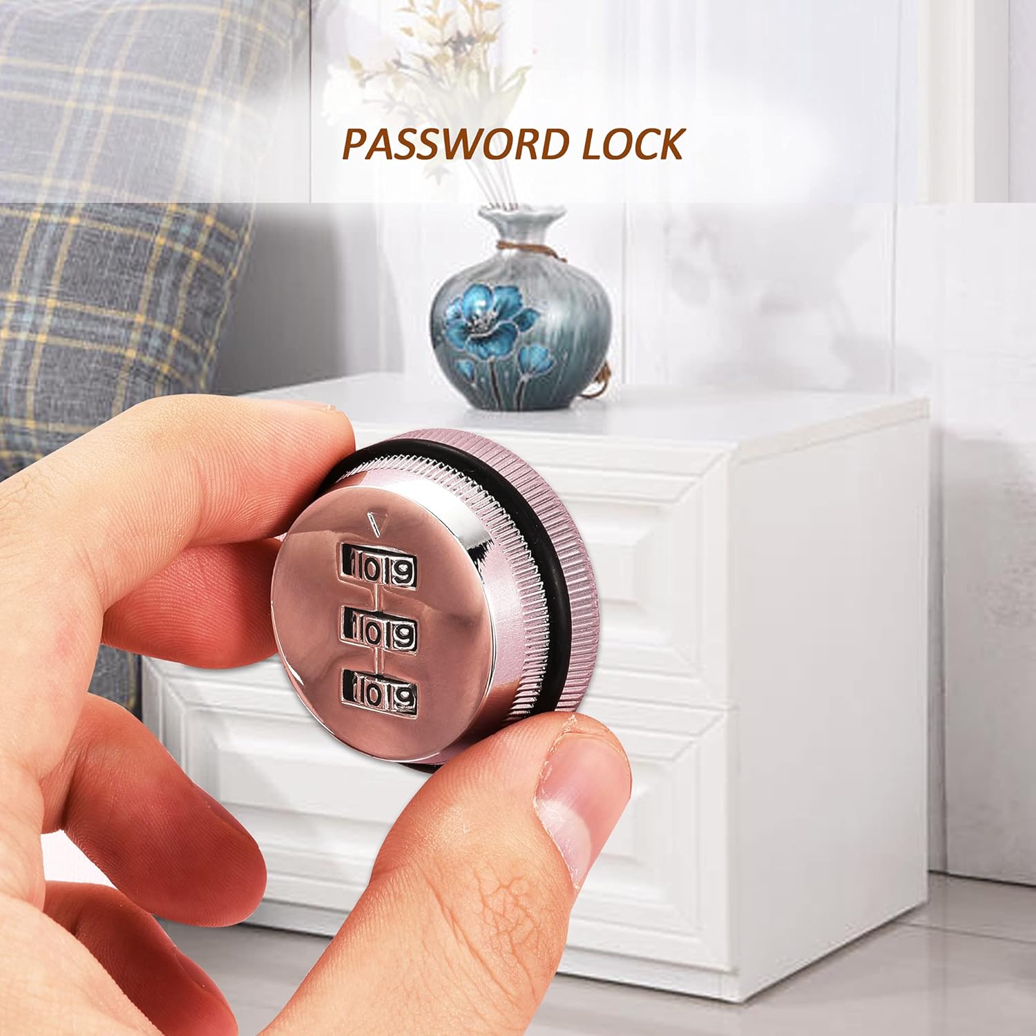 Mangsen Combination Cam Lock Security Locks Set of 2 Password Coded Locks for Safety of Box Cabinet Drawer Mailbox Door Furniture (3/4 Inch, Silver) IIUS00217 (FBA)