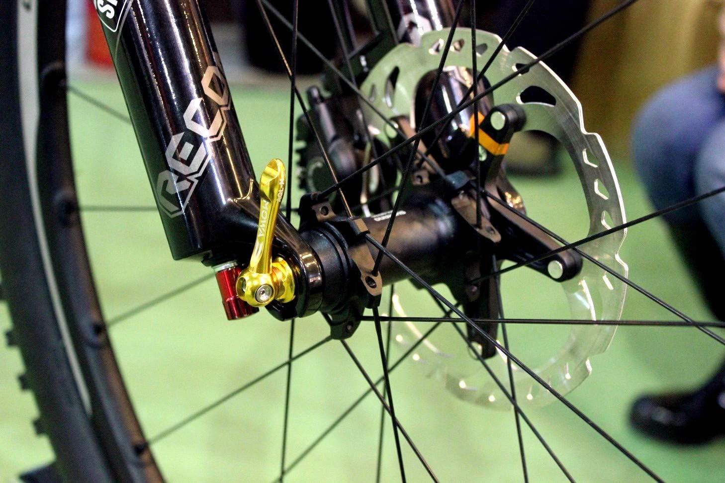 MOWA Road Cyclocross Gravel Bicycle Bike Quick Release QR Skewer Set Ultralight 100/130mm O.L.D Titanium-axle for Front and Rear Wheel Hub in Red/Gold/Blue/Green/Orange Colors