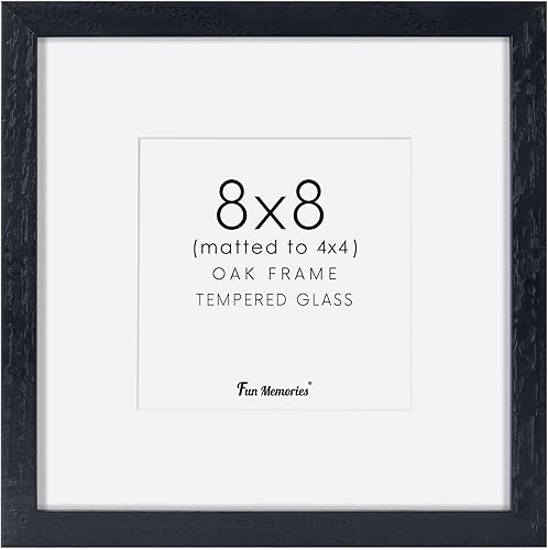 Miniatura 63 de Portarretratos de madera maciza de roble blanco de 4 x 4 pulgadas, marco de fotos cuadrado con vidrio templado real, marco rústico de madera