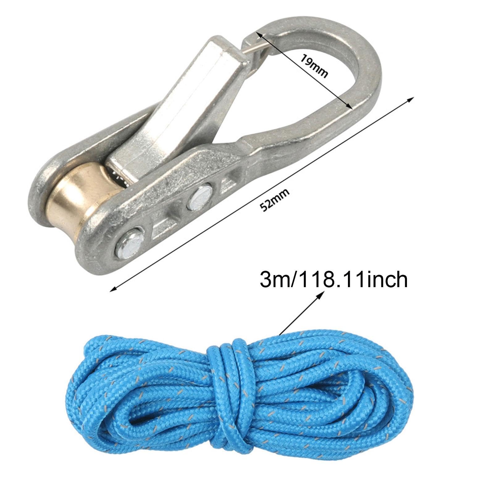 Corda con Tenditore a Rullo, Strumento di Tensionamento per Corde, Leggero E Multifunzionale, Regolatore di Paracord per Tiranti, 6 Corde 6 Ganci