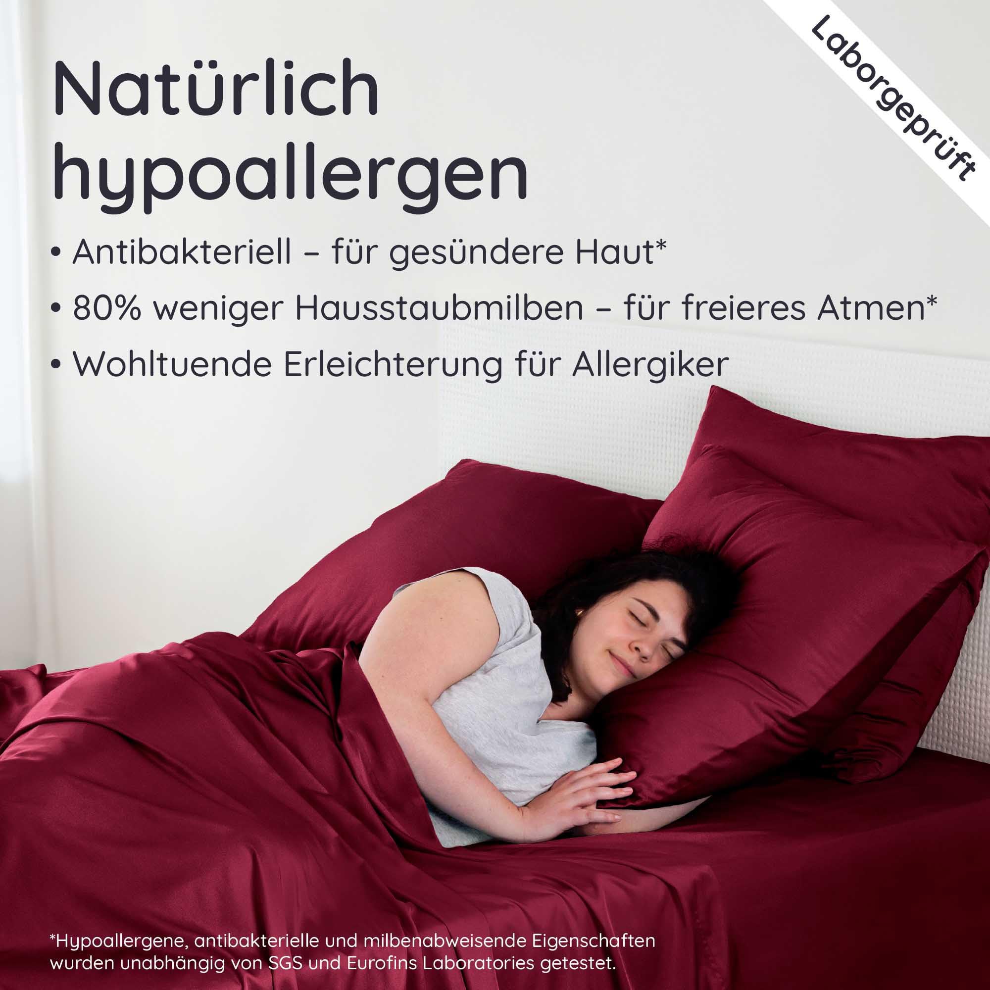 Bambaw Bambus Bettlaken ohne Gummizug 180x290 cm, hypoallergene für Allergiker Bettwäsche, 100% nachhaltige Bambus Bettwäsche, weiche Überschlaglaken, Bettlaken Sommer kühl ohne Gummi (Burgunderrot)
