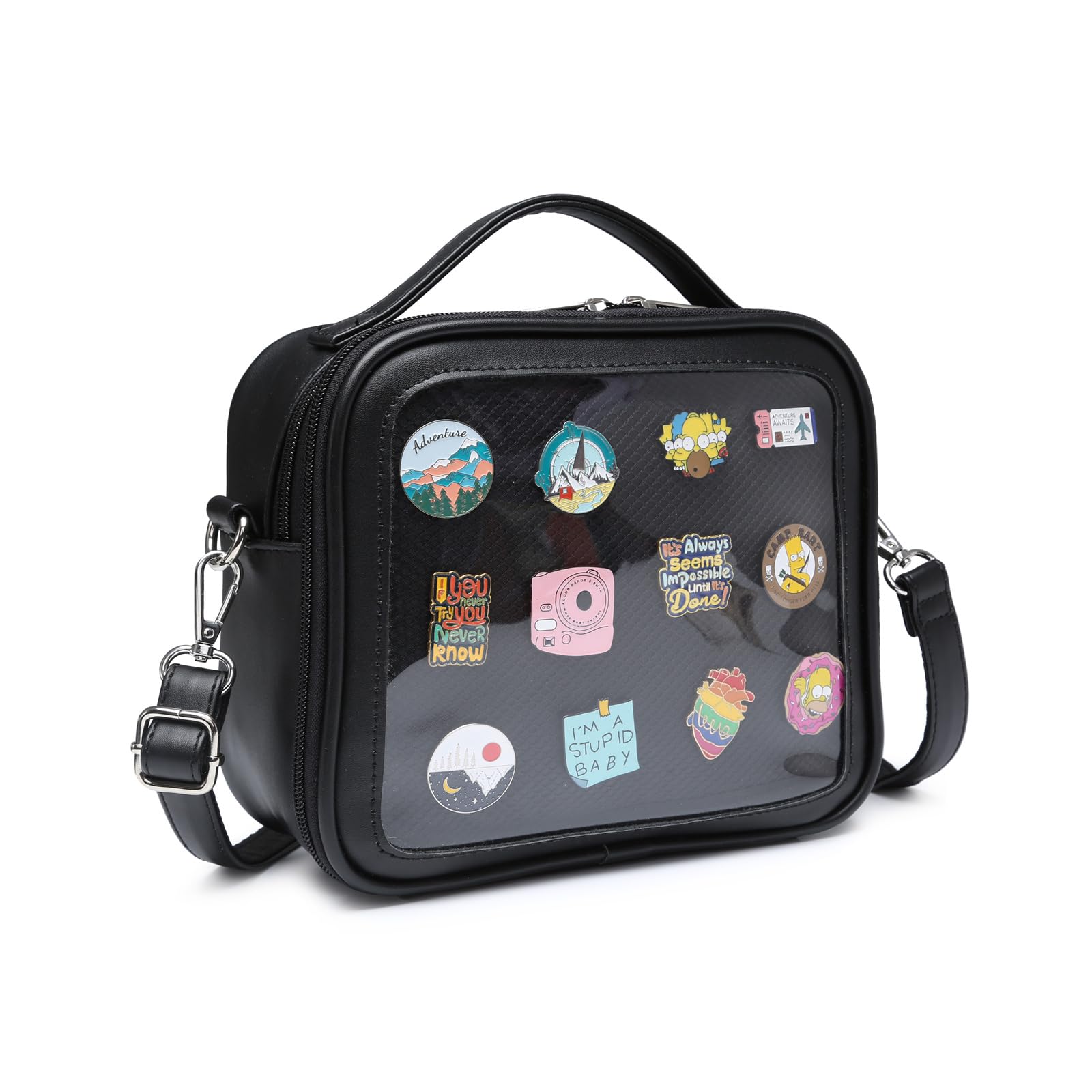 RAINBOW SMILEIta Bag Kawaii Crossbody Purse Bag Messenger Clear Shoulder Bags Pin Display Bag
