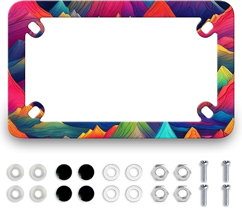 Miniatura 12 de Marco de matrícula de dragón para motocicleta, escala colorida, de acero inoxidable, divertido soporte para matrícula de motocicleta, porta Escala