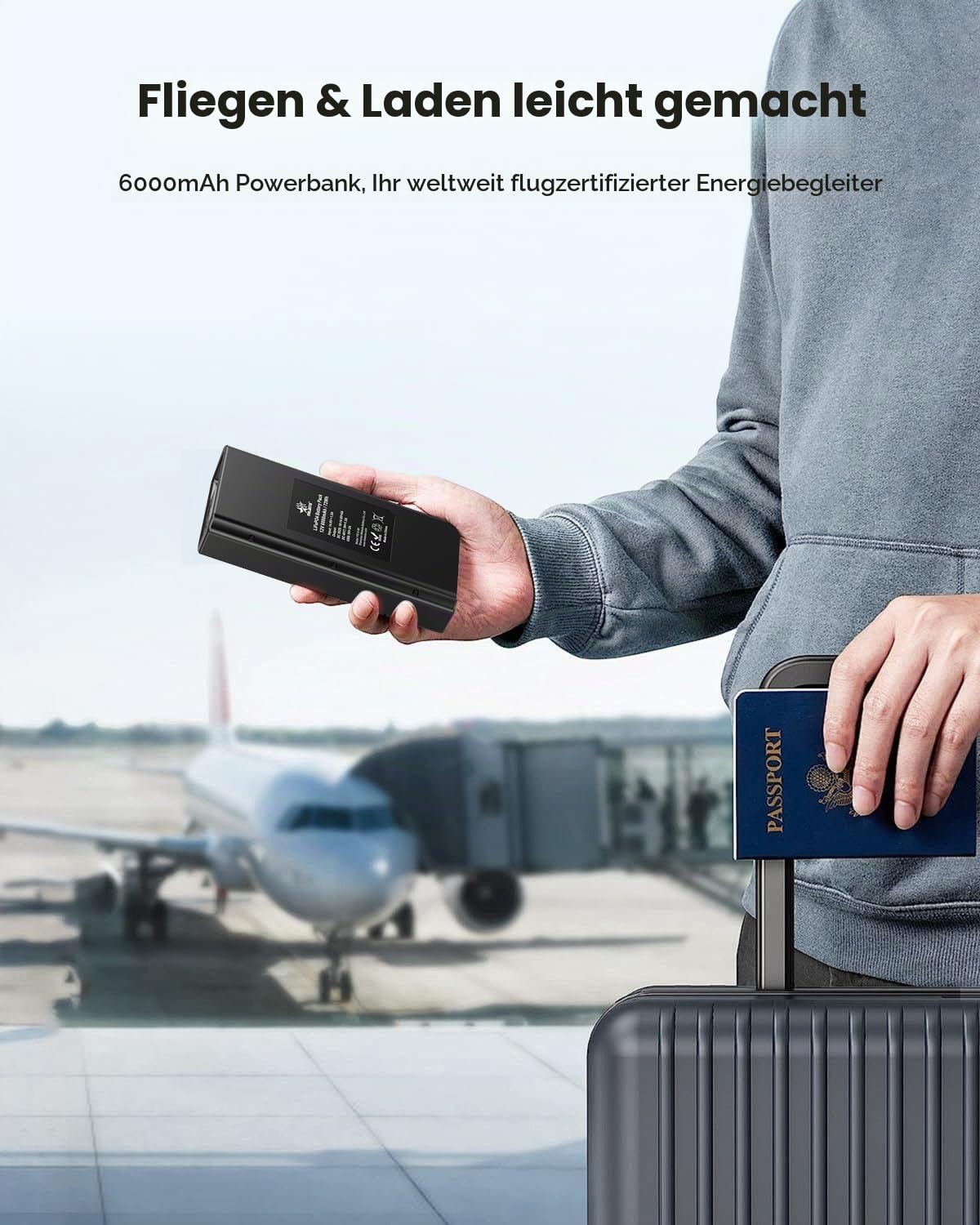 12V Powerbank 6000mAh Tragbar LiFePO4 Powerbank mit Ladegerät, DC Ausgang mit USB-A, DC 12V Und 9V Hafen Kompatibel mit Smartphones, Tablets, Router, LED-Lichtleisten (Nicht Kompatibel mit Laptops) | Powerbank mit LED-Display für 5 V 9 V 12 V Ausstattung: