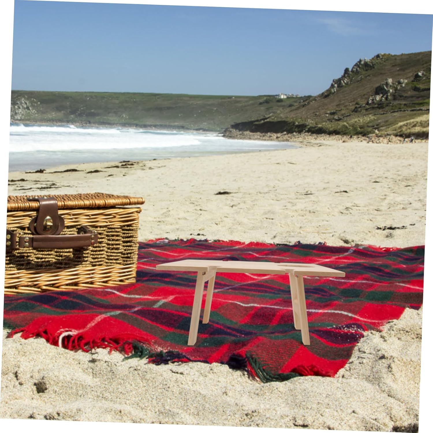 1pc Outdoor Portable Foldable Wine Table for Picnics Camping Beach Gatherings Compact Sturdy Construction Easy to Transport