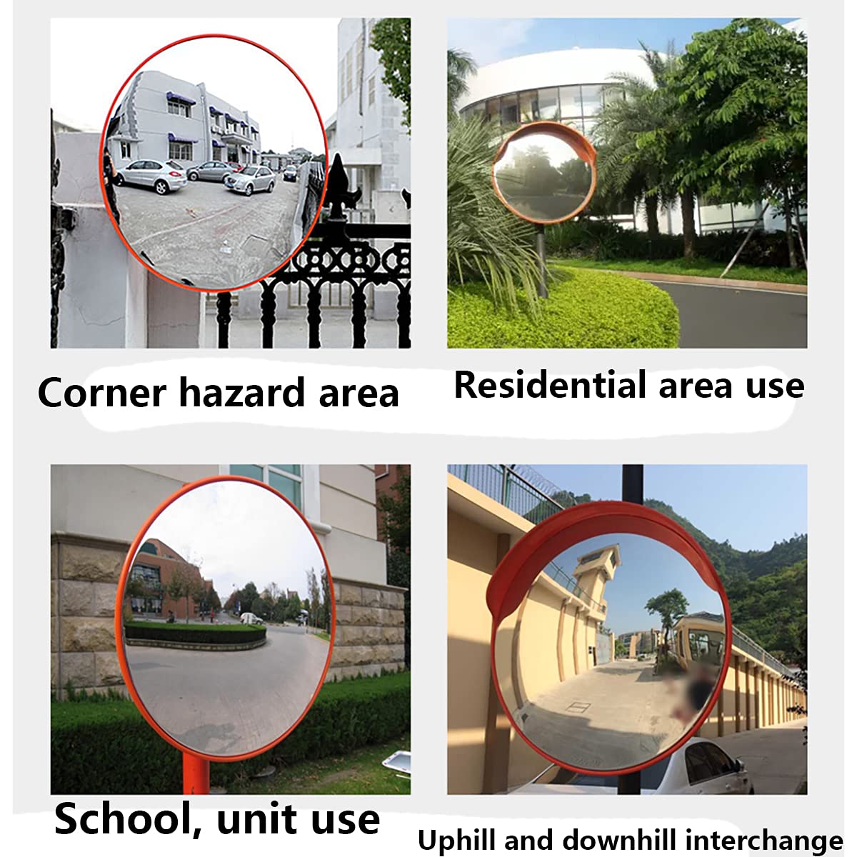 Stradale Specchio Traffico Infrangibile 45cm, Sicurezza Stradale Gira Specchio Grandangolare, Monitoraggio Strada Dell'ospedale Dell'ospedale,Outdoor