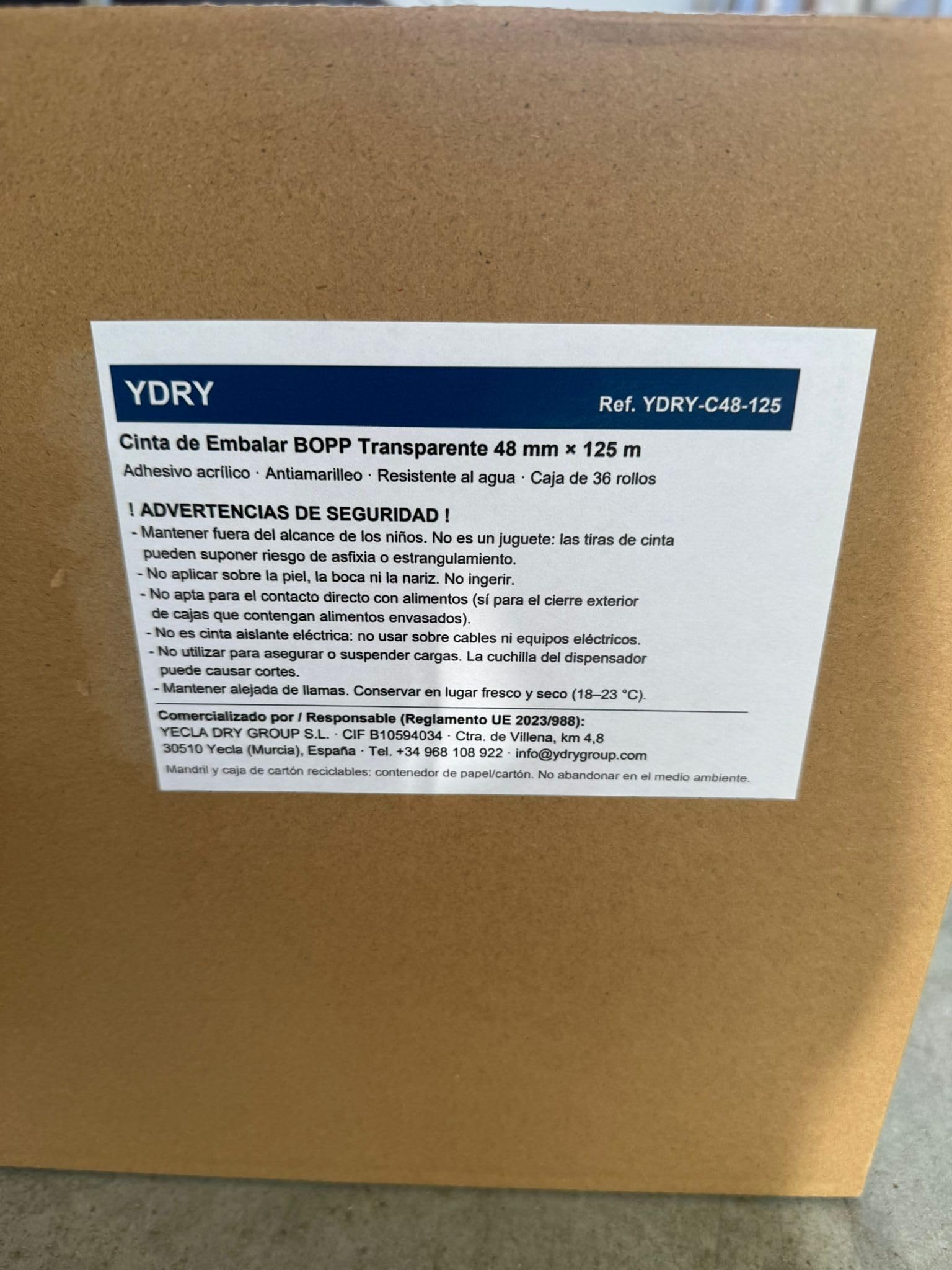 Cinta adhesiva - embalar Transparente 48 mm x 125 m | 36 unidades Total