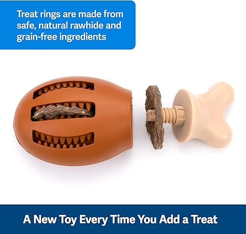 Miniatura 4 de PetSafe Busy Buddy Chompin' - Juguetes de pollo para perros, juguete masticable con anillo de golosinas, goma sin BPA, perfumado de pollo,