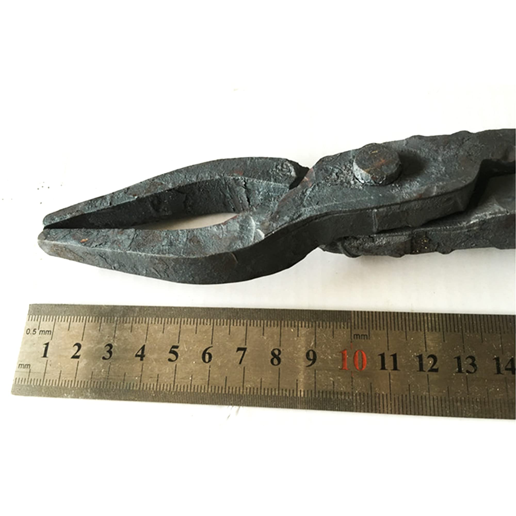 Tenaza de forja Pinzas de herrero Pinzas planas Pinzas de boca afiladas 70cm 1.25kg Tenaza de forja Forja del yunque del herrero del ingeniero