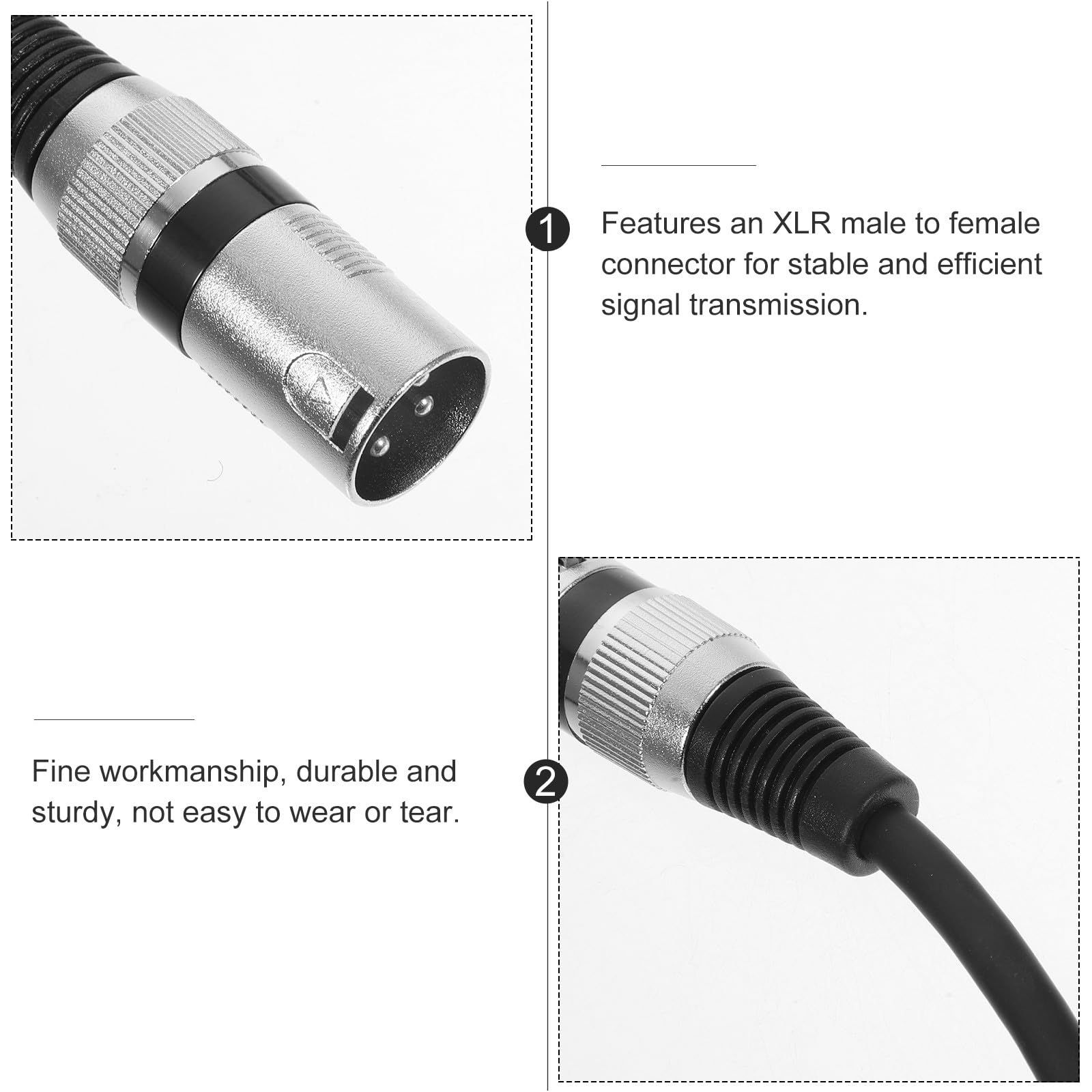 Toddmomy Cavo Xlr per Microfono 3 Pin Maschio a Femmina in Rame senza Ossigeno 0,5m 6 Pezzi per Sistemi Audio Ktv Riduce Rumore Connessione Stabile