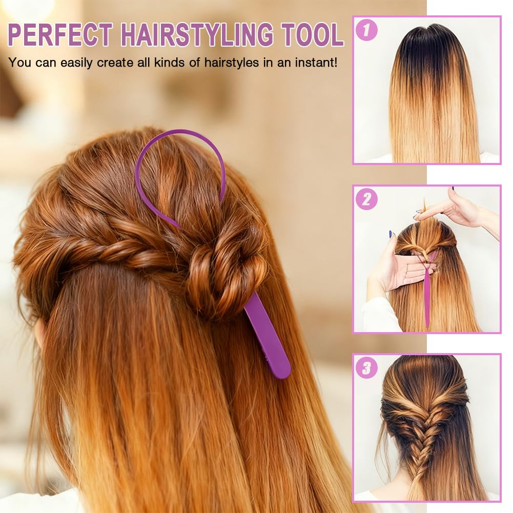 32 Colors Elastic Hair Rubber Bands with Styling Tools, Elastic Girl Baby Hairs Ties, Hair Accessories for Girls Women with Snap Hair-Clips, Pin Tail Comb, Hair- Elastics Cutter, Organizer Box - Image 3