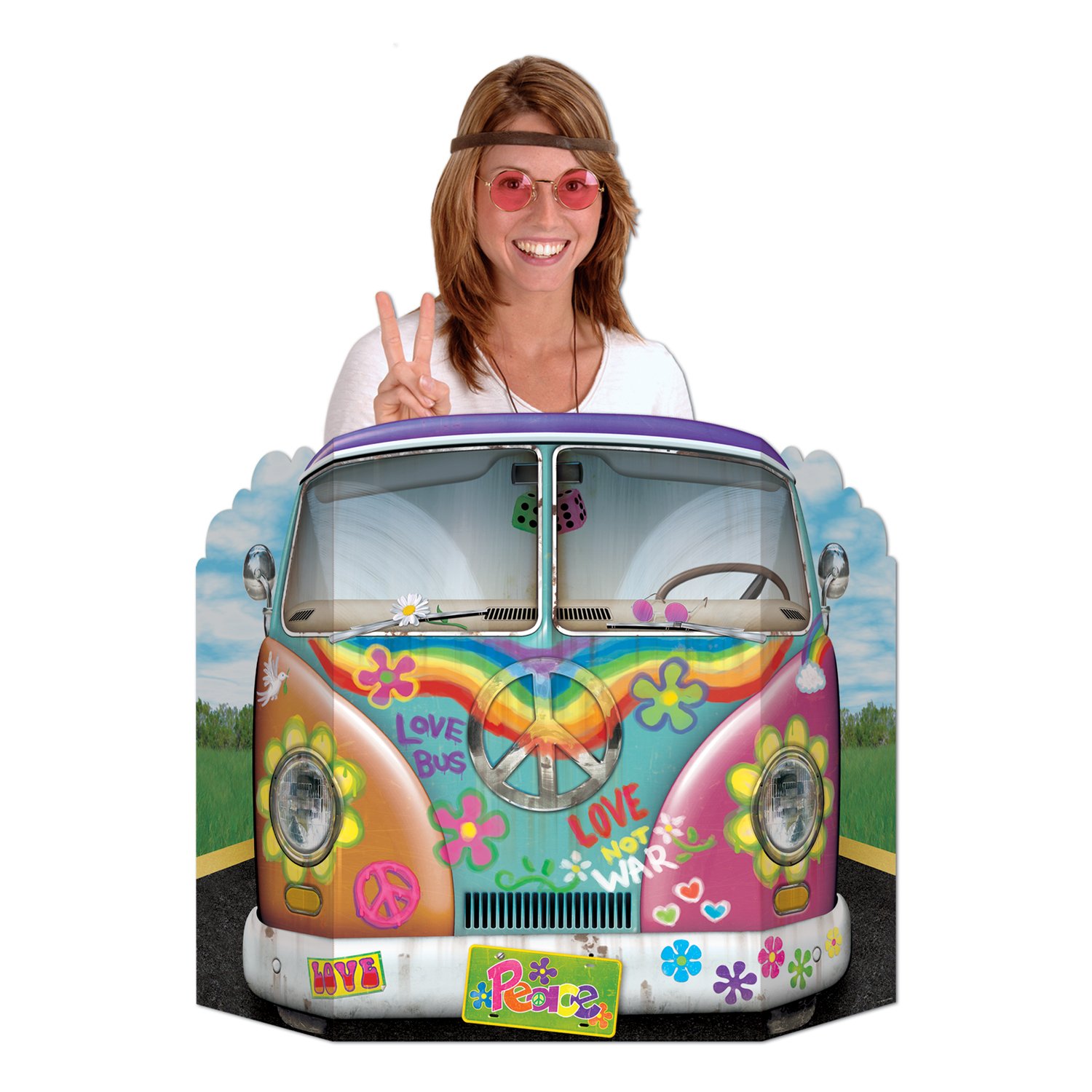 Beistle 57950 Hippie Bus Photo Prop, Paper, Multicolor