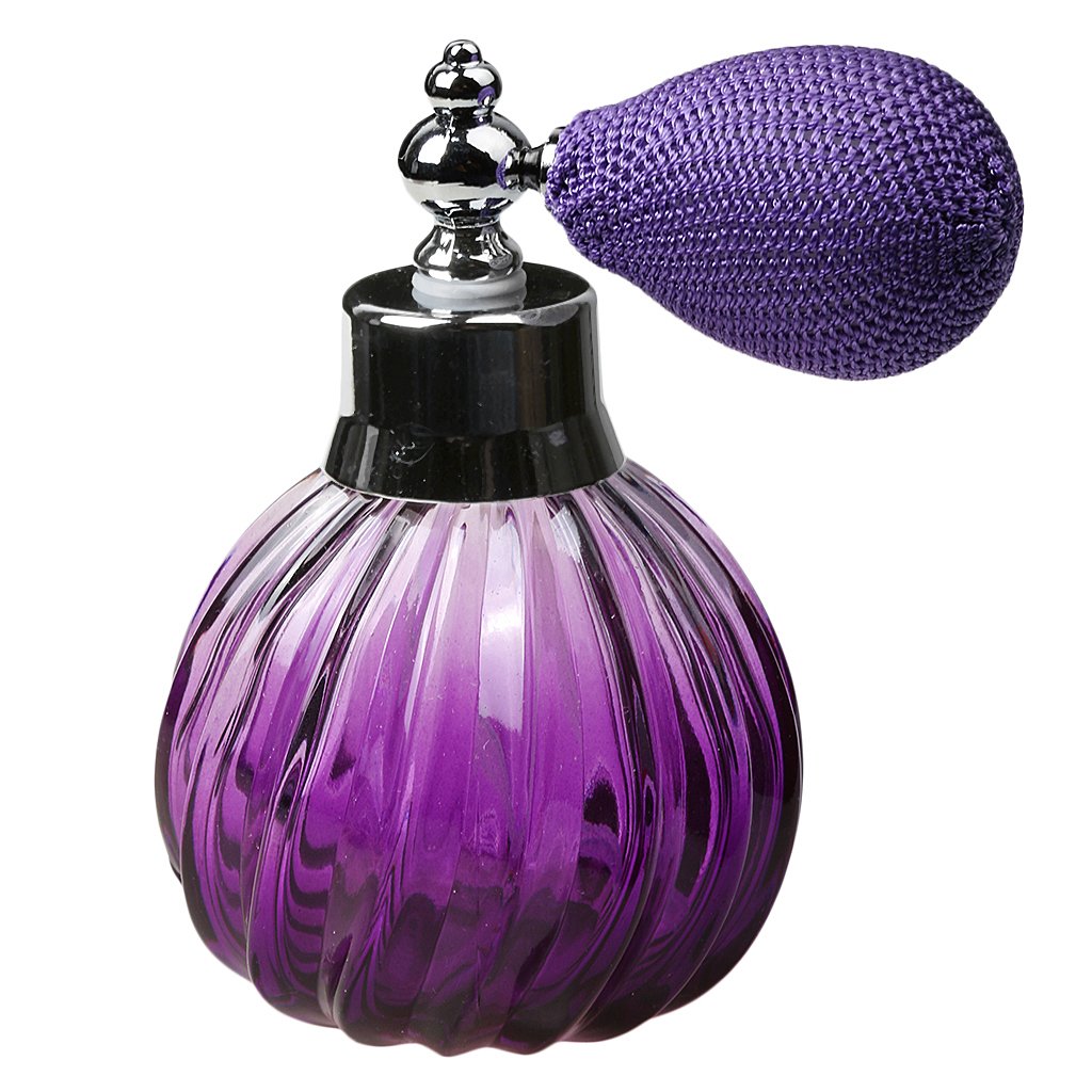Parfümflasche Zerstäuber Sprühflakon Nachfüllbar Vintage Glasflasche Leerflasche für Reisen Zuhause Geschenk, Lila