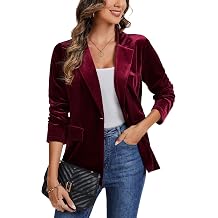 Womens Velvet Suit Blazer Casual Long Sleeve One Button Jacket