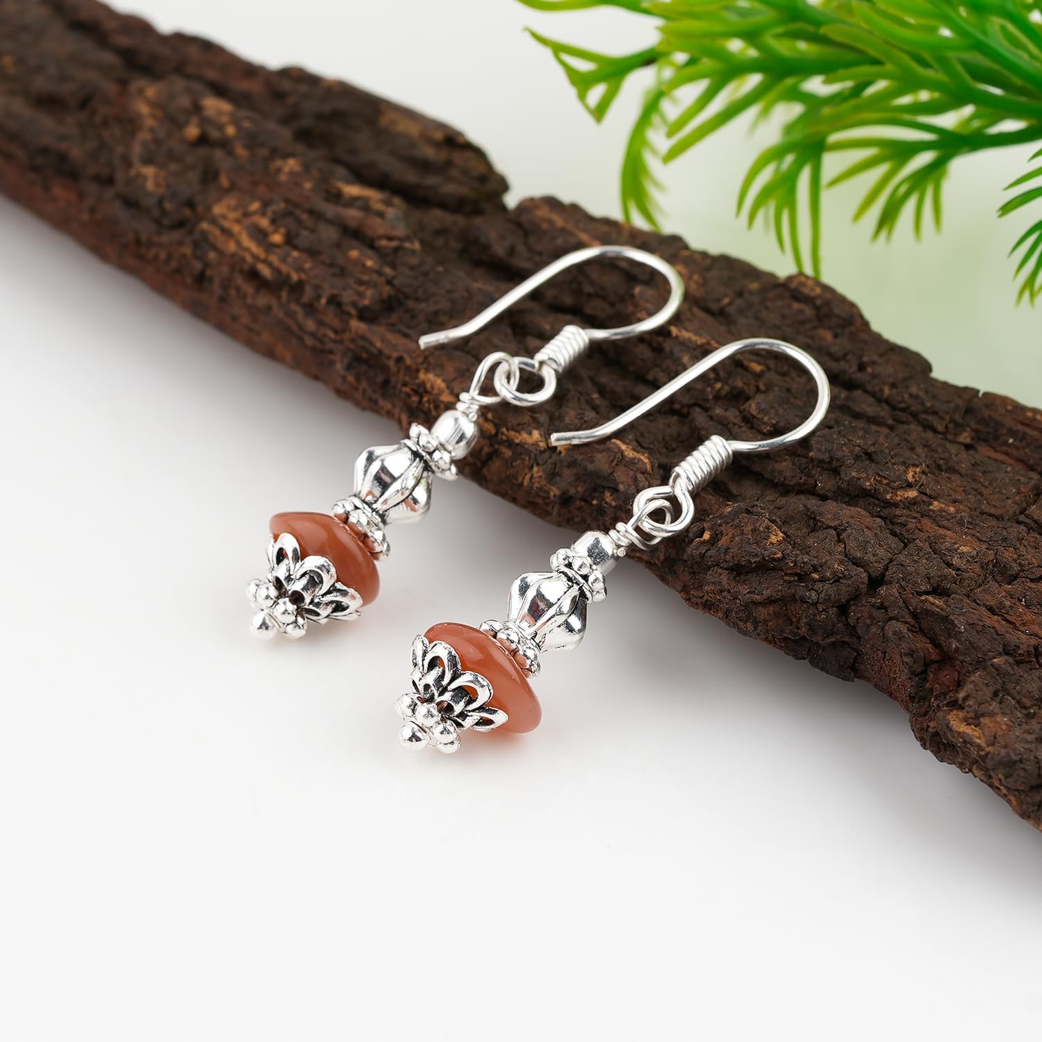 Natural Gemstone Earrings, Handmade Bohemian Jewelry, Oxidized Earring, Chakra Healing Crystals, Elegant Stone Dangle Earrings, Christmas Gift for Women - Image 5