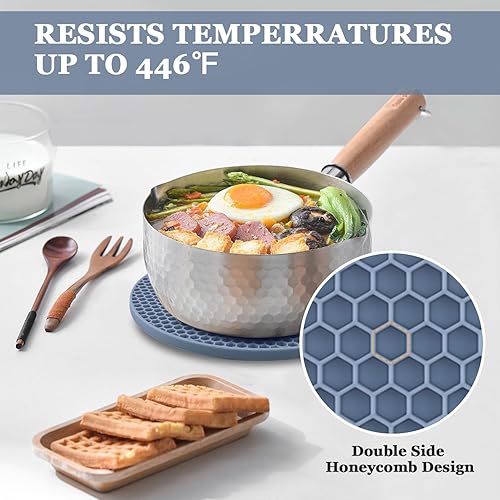 Vista 106 de Alfombrillas salvamanteles de silicona, soportes de silicona para ollas y sartenes calientes, tapetes resistentes al calor para mesas, encimeras