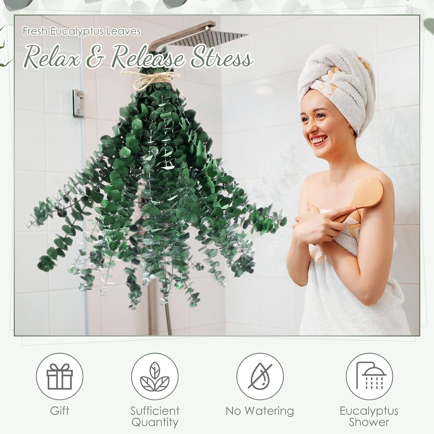 100 Pcs Large Dried Eucalyptus Stems 17inch Natural Real Fresh Eucalyptus Branches for Shower Hanging Fresh Plant Greenery Leaves for Wedding Bathroom Vase Filler DIY Garland Decor