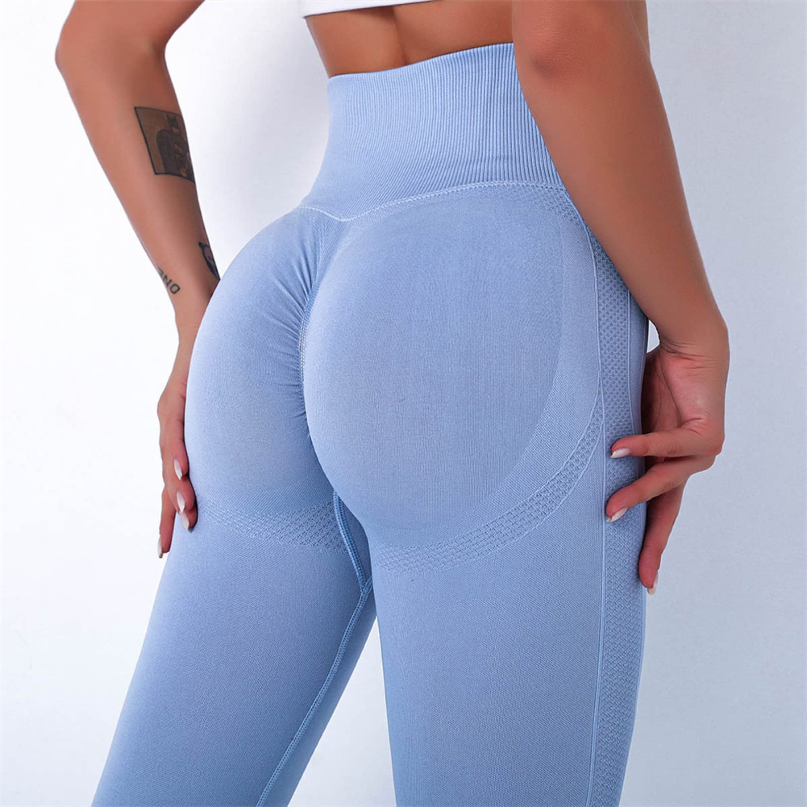 Nahtlose Yogahose Bubble Butt Push Up Sport Leggings Gym Fitness Kompressionsstrumpfhose Workout Laufhose,Farbe1,m