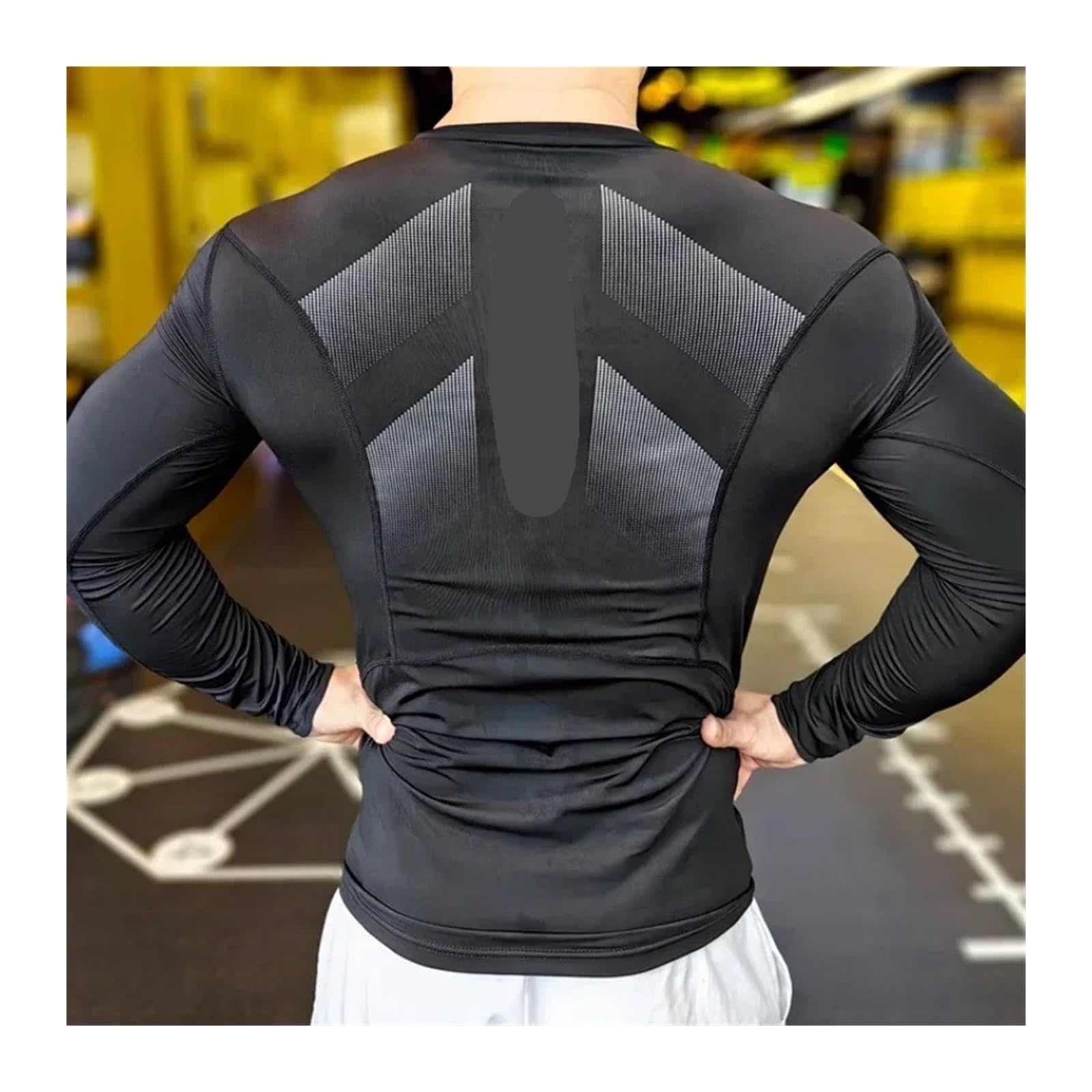 Vêtements de Fitness for Hommes, Manches Longues, Sport, séchage Rapide, Chemise inférieure Respirante, vêtements Compression à Haute élasticité, Hauts d'entraînement