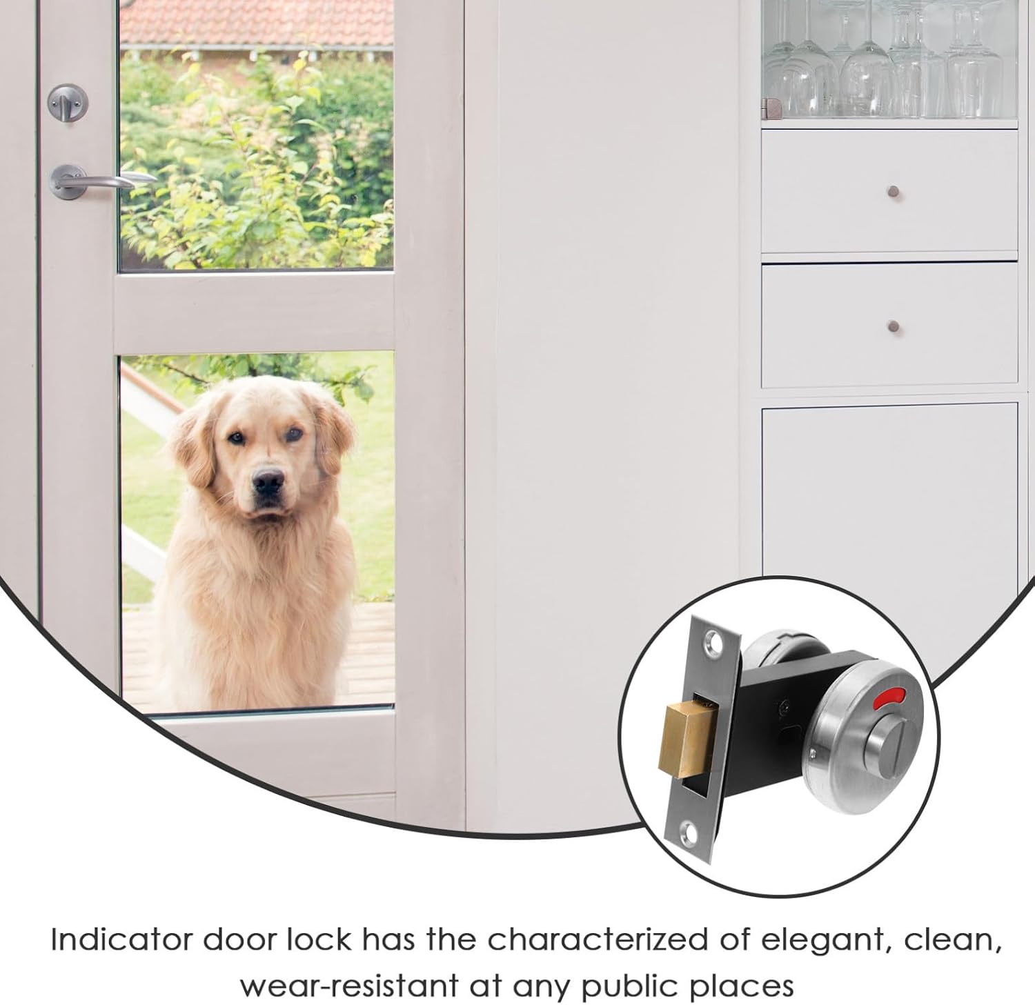 Generic Privacy Door Lock with Indicator Stainless Steel Occupied Bathroom Lock Keyless Latch for Public Restrooms and Offices Elegant and Durable Design