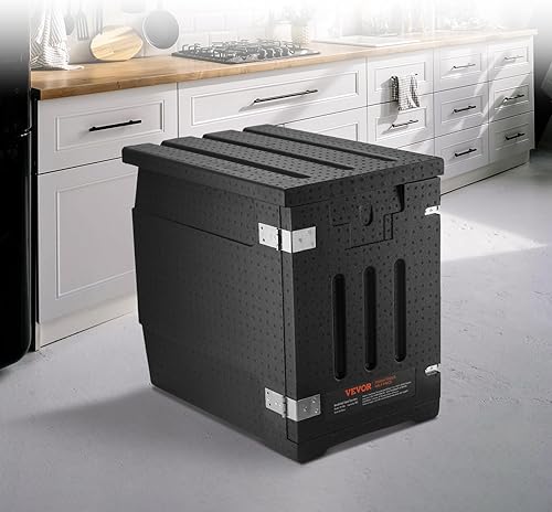Miniatura 8 de VEVOR Transportador de bandeja de alimentos aislado, caja caliente de 95 cuartos de galón para catering, LLDPE caja de alimentos con hebillas