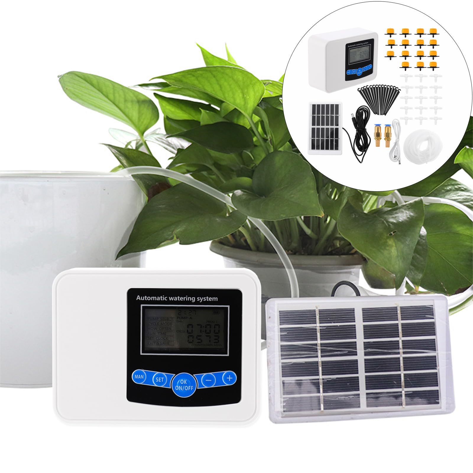 Timer Irrigazione Giardino Doppia Pompa Pi67 per Fiori, Display Digitale