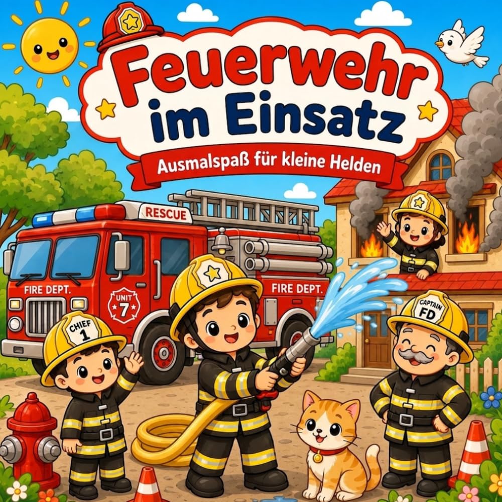 Feuerwehr im Einsatz: Ausmalspaß für kleine Helden - für Kinder ab 4 Jahren
