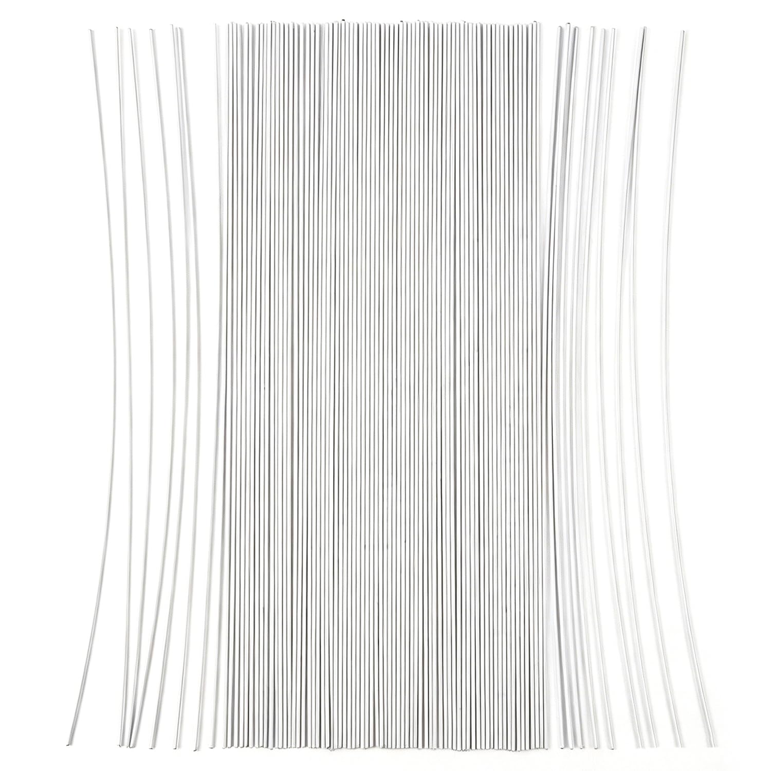 BEZHO 100 Pieces of Floral Wire, 40 cm x 0.45 mm – Florist Wire, Stem Wire, Craft Wire for Floral Arrangements & Crafts (White)