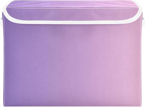 Purple Gradient Fabric Bins, Large Capacity Clothes Storage Bag, Closet Storage