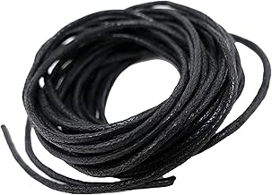 Waxed Cotton Cord – Black Cord 1 mm 10 Metres – Macrame Shamballa – Thread Cord for Making Bracelets, Necklaces and Jewellery – Ideal for DIY
