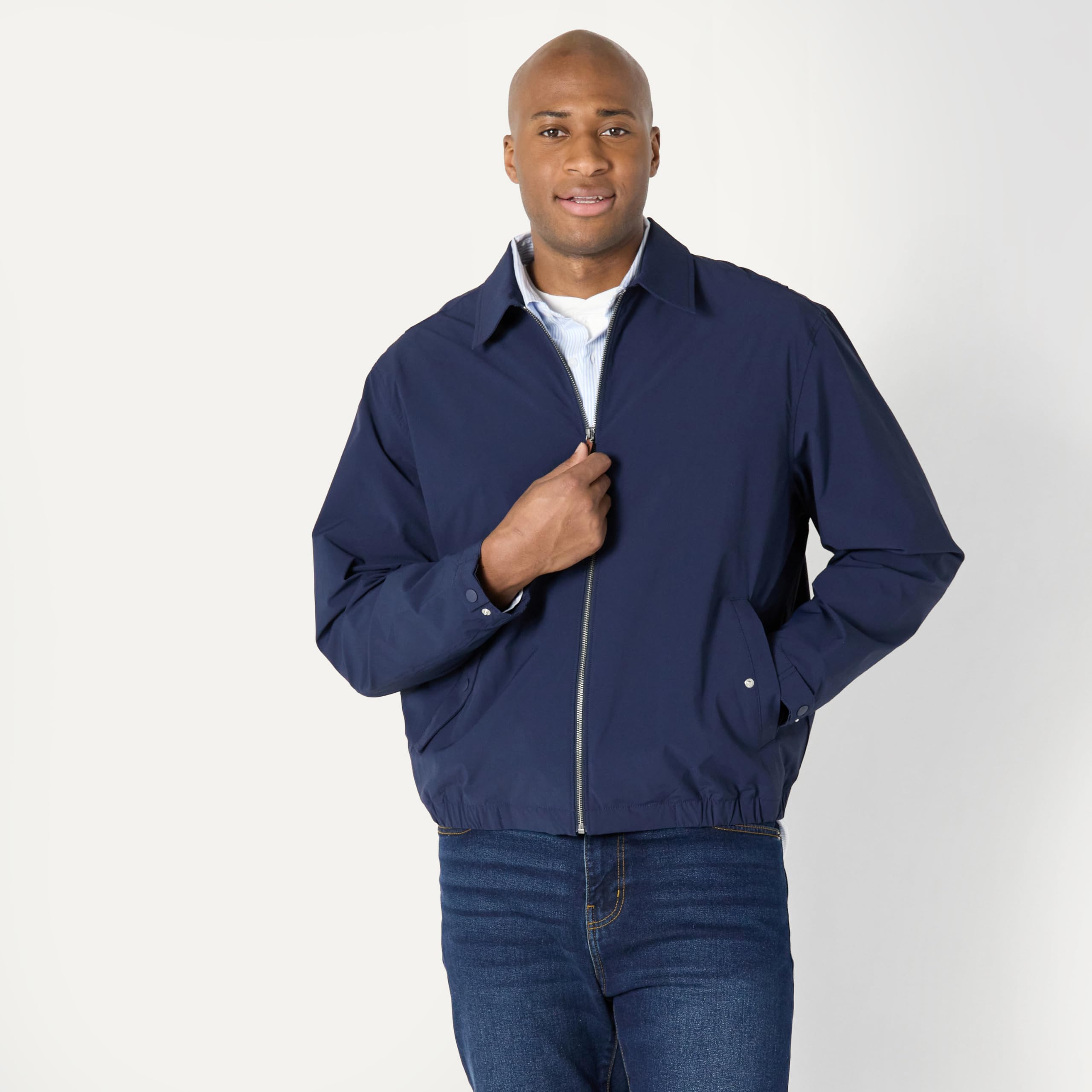 Amazon Essentials Homme Blouson Bomber Zippé Léger et Extensible, Coupe Décontractée