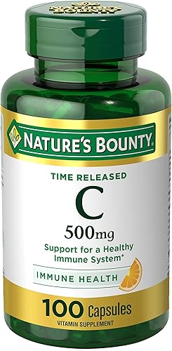 Nature's Bounty Vitamina C 50 mg, apoyo inmunológico, 500 mg, 100 unidades.