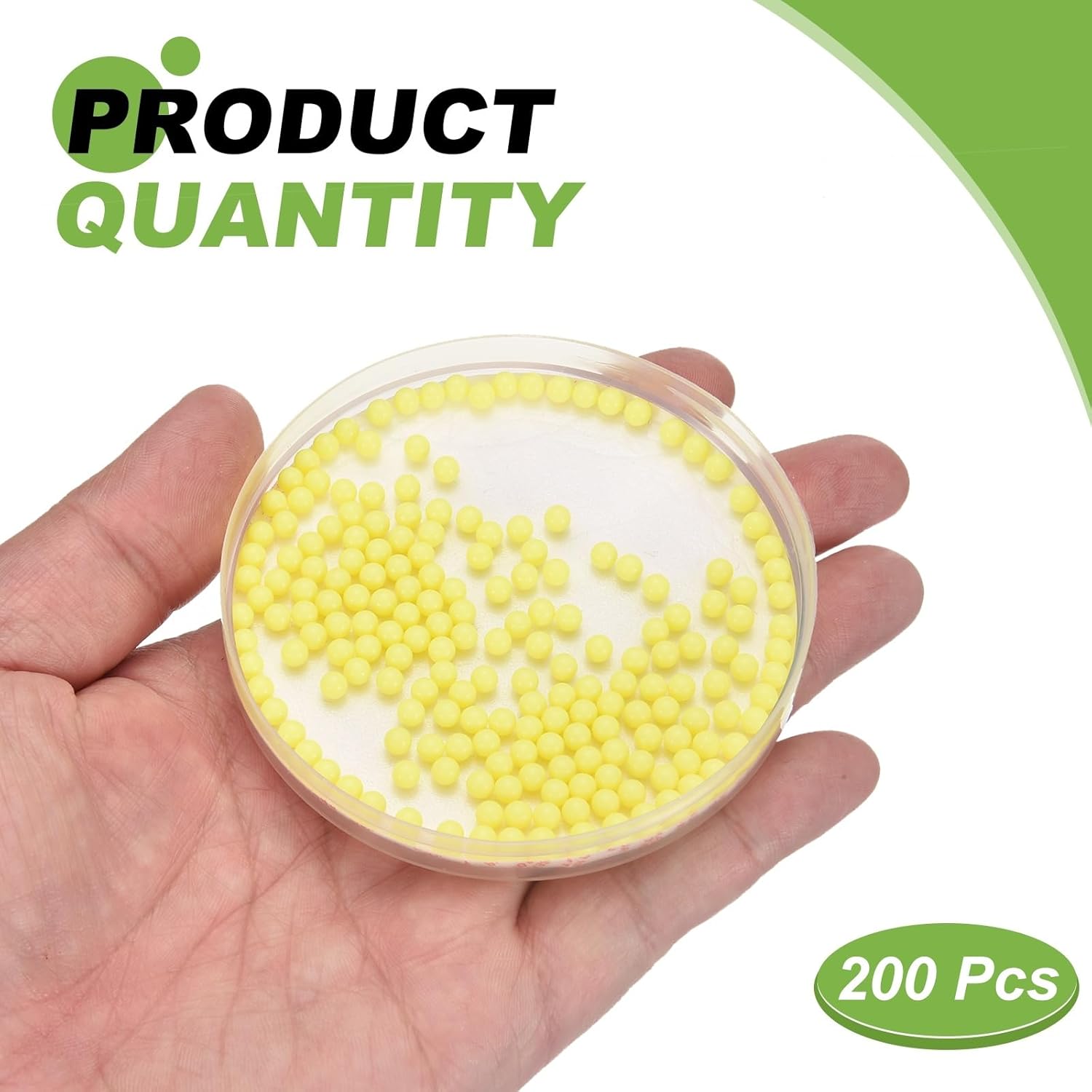 uxcell 200pcs PP Plastic Bearing Balls, 5/32"(3.94mm) Solid Plastic Balls G2 Precision Polypropylene Mini Ball, Yellow