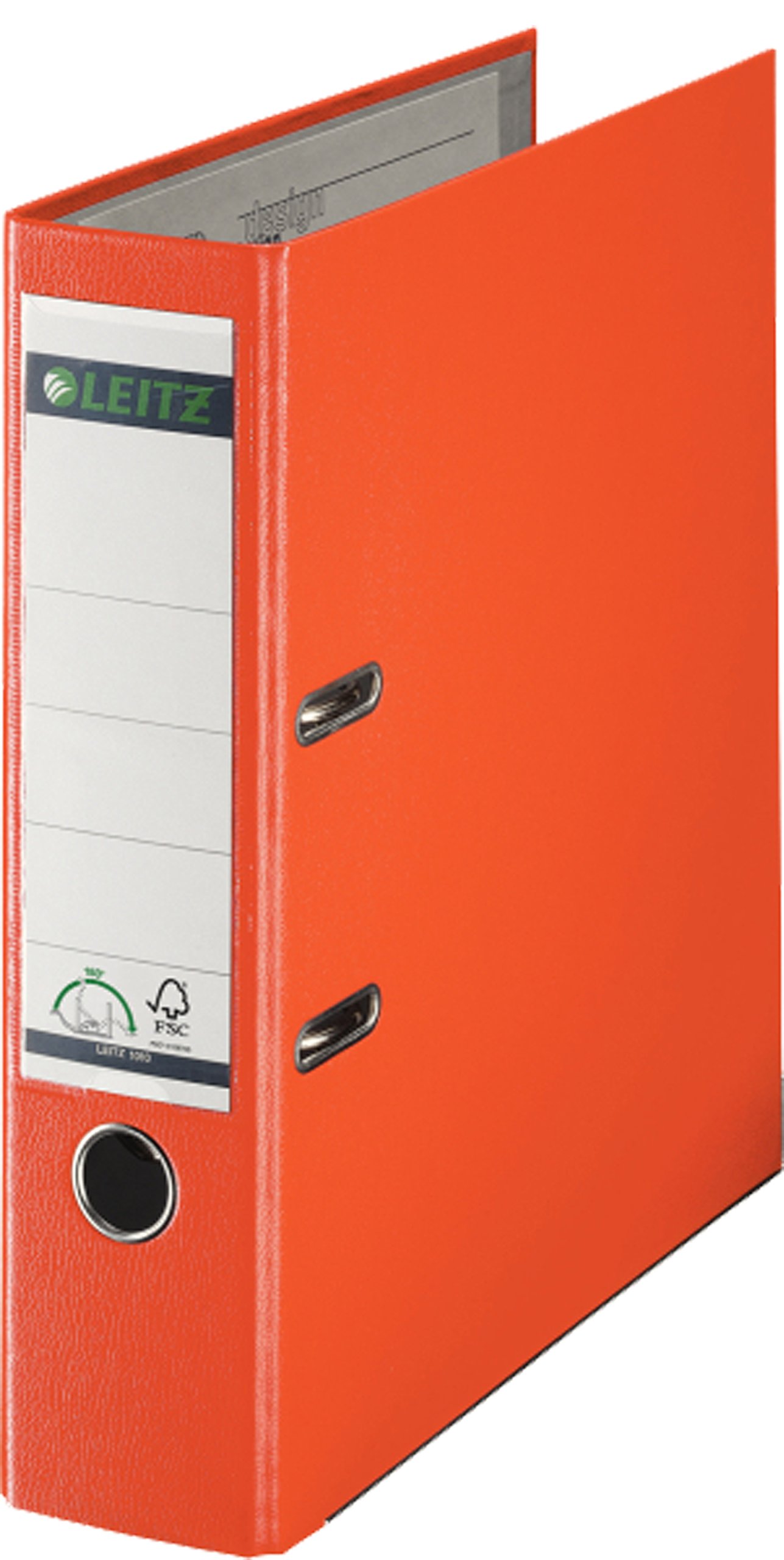 Leitz 1010-50 Qualitäts-Ordner Plastik-Cover (A4 breit| 5er Pack, Orange)