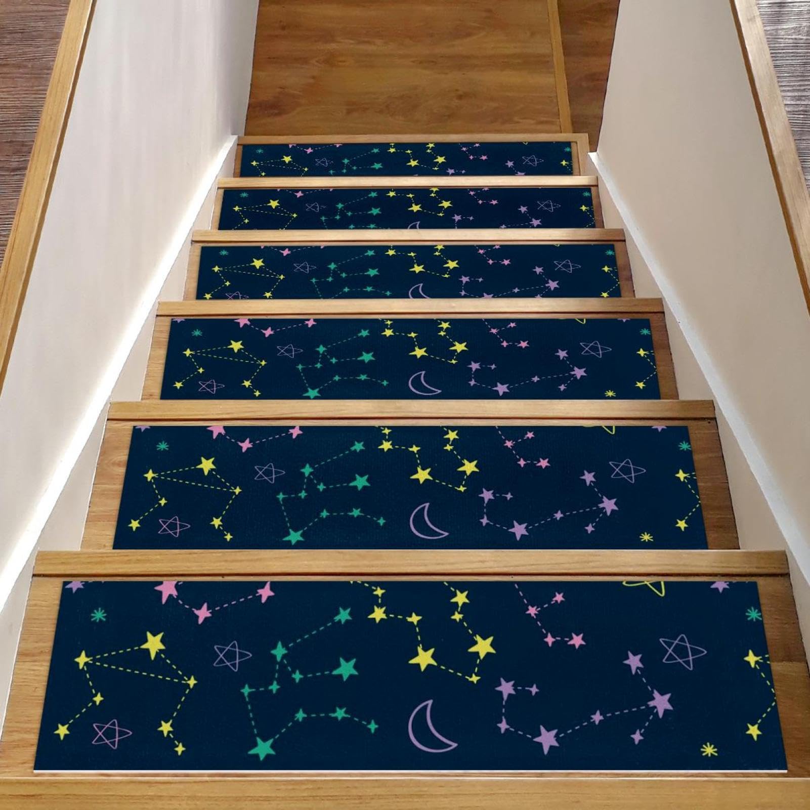 Evite resbalones en madera con las alfombrillas de escalera azul marino pack de 15