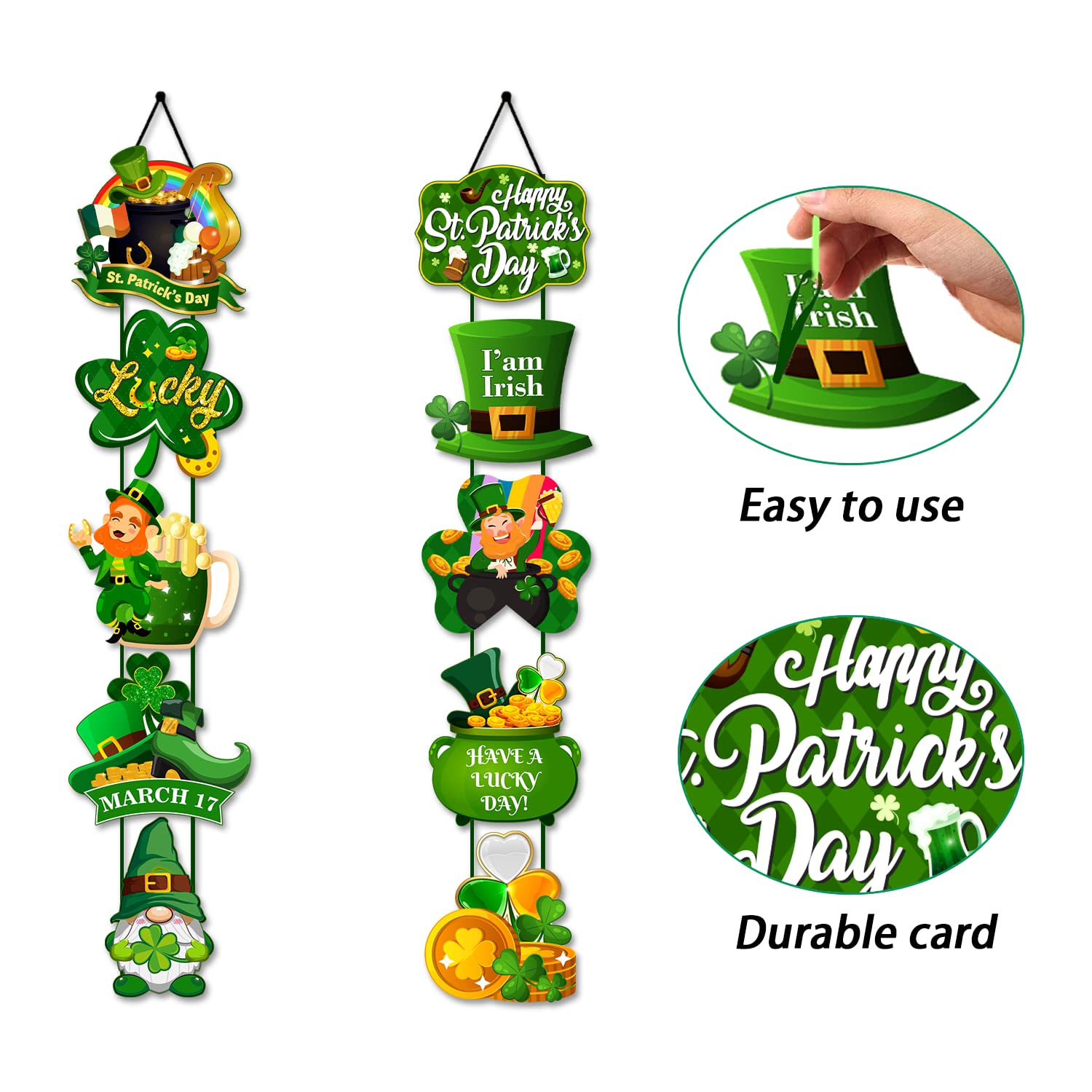 WADORN St. Patrick's Day Türbanner Mit Zwerg – 90 X 180 Cm, Polyester, Mit 6 M Schnur, Für Fotohintergrund