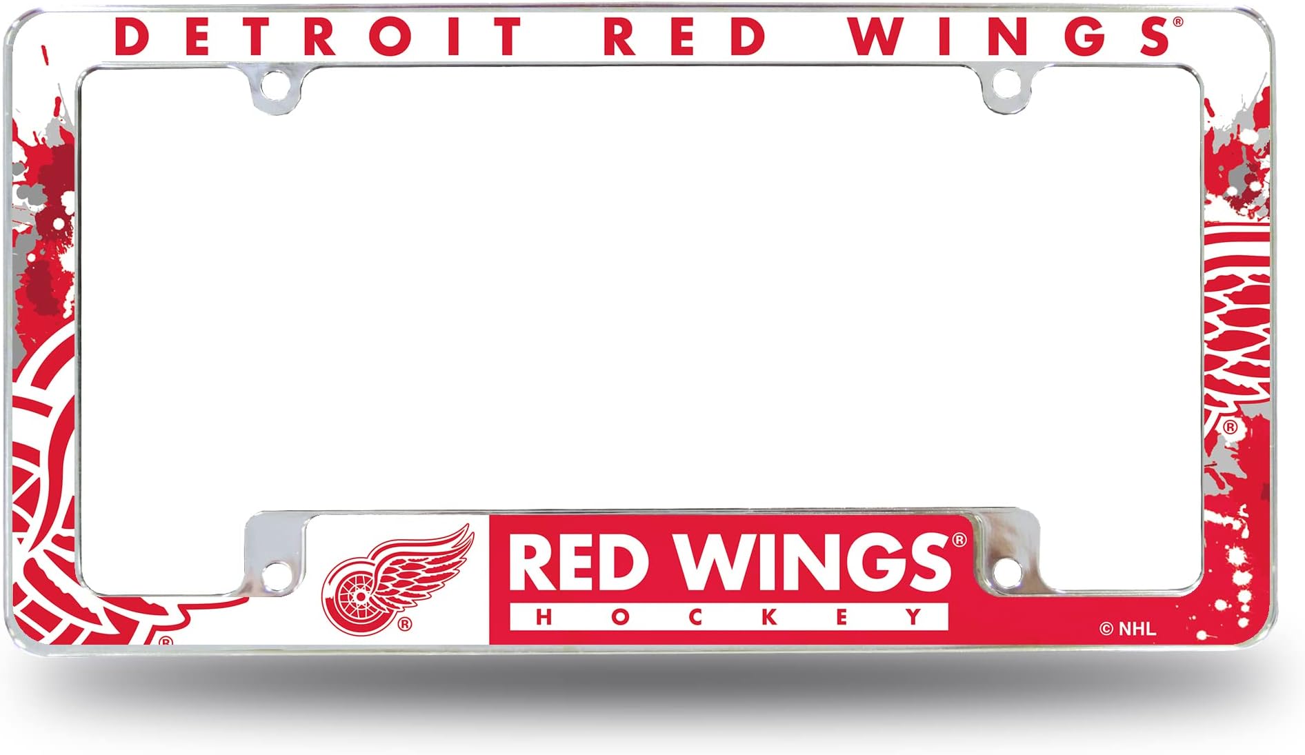 NHL Rico Industries All Over Chrome Frame 12" x 6" Chrome All Over Automotive License Plate Frame for Car/Truck/SUV