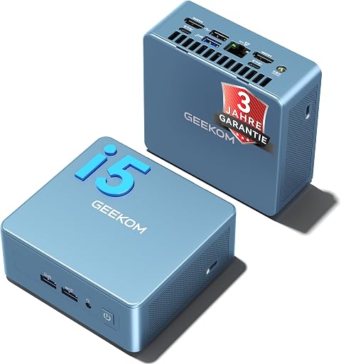 GEEKOM Mini PC IT12, Intel Core i5-12450H, 24/7 stabil[3-Jahren-Garantie] | 16GB RAM & 512GB SSD(Bis 96GB + 8TB), leise IceBlast 2.0-Kühlung, 4 Displays bis 8K, 2× USB4, Mini Computer für Büro und Home