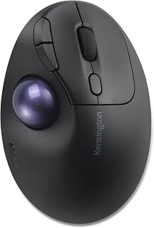Kensington TB450 Wireless Trackball Mouse, Bluetooth LE & 2.4GHz Connection, 4 DPI Options, Connect up to 3 Devices (K72178WW), Black-Purple
