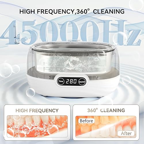 Miniatura 5 de Limpiador ultrasónico profesional de 22.0 fl oz con temporizador digital 5, máquina ultrasónica de limpieza de joyas 3L con temporizador digital y