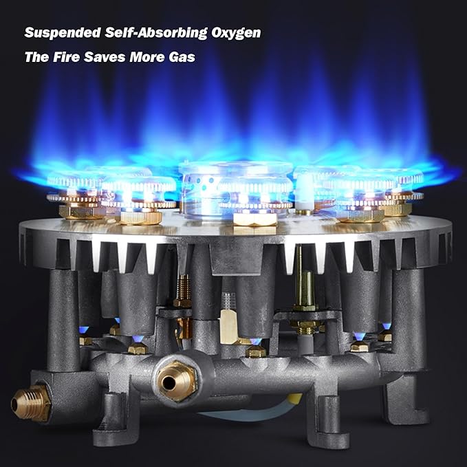 Estufa de Gas, 9 Puestos, 7.0KW, Tapa de Vidrio Templado, Empotrable miniatura 7